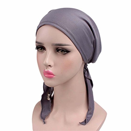 Qhome Womens Pain Stretchy Pre-Tied Head Scarf Head Wrap Scarves Cancer Chemo Cap