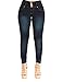 Curvify High Waisted Butt Lifting Stretch Jeans | Slimming Lift Skinny Jeans 837 (Natty Blue-6)