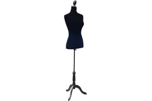 HOMCOM Female Fashion Mannequin Dress Form Torso Dressmaker Stand Clothing Display w/ Base (Black)