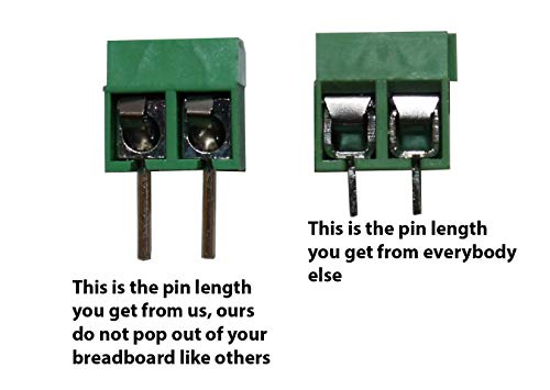 Screw Terminal Block Kit Long Pins for Breadboard 5 mm Pitch 2, 3, 4 Pole (40 pcs)