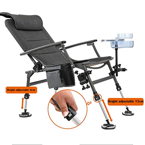 Klappstühle XUEP Tragbarer Angelstuhl Camping Klapp-Sportstuhl Verstellbare Beine Hochleistungs-Camping-Liegestuhl… – Bild 6