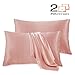 Leccod 2 Pack Silky Satin Pillowcase for Hair and Skin Cool Super Soft and Luxury Pillow Cases Covers with Envelope Closure (Coral Pink, Standard: 20x26)