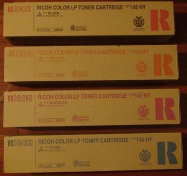 Genuine Ricoh CL4000DN SPC411DN Type 145 High Yield Toner Bundle Set 888308, 888309, 888310, 888311 BCYM Sealed In Retail Packagin