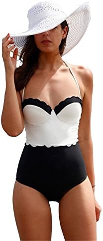 Also Easy Chic Women Swimsuit Elegant Sailor Moon Bikini One Piece Retro Swimwear WhiteMedium