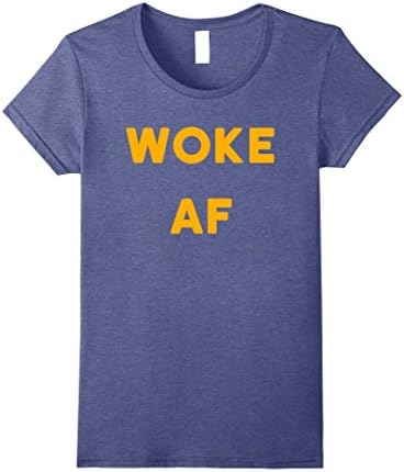Womens WOKE AF Shirt Medium Heather Blue