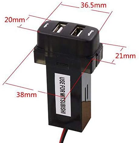 VIGORWORK Msanzeo Car 5V 2.1A USB Interface Charger USB Audio Input Socket Use for Mitsubishi ASX Fortis Lancer Pajero Sport Outlander 3517mm