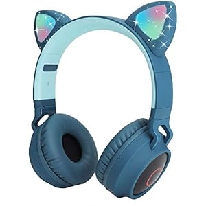 Usoun-Kids-Bluetooth-Headphones-Cat-Ear-LED-Light-Child-Wireless-Headphones-with-Microphone-FM-RadioTF-Card-Foldable-Bluetooth-Stereo-Over-Ear-kids-Headsets-for-Boys-Girls-Adults-blue Usoun Kids Bluetooth Headphones, Cat Ear LED Light Child Wireless Headphones with Microphone, FM Radio/TF Card, Foldable…