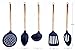 COOK With COLOR 5 Piece Navy Nylon Cooking Utensil Set on a Ring with Rose Gold Copper Handles