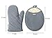 Honla Pot Holders and Oven Mitts Gloves with Silicone Printed,2 Hot Pads and 2 Potholders Set,4 Piece Heat Resistant Kitchen Linens Set for Cooking,Baking,Grilling,Barbecue,Gray