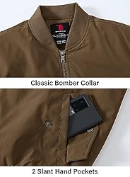 BGOWATU Men's Jacket Windproof Quilted Bomber