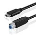 TNP USB Type C (USB-C) to Type B (USB-B) Cable (3FT) Black - SuperSpeed Standard USB 3.0 Male Port with Reversible Type C Connector Design for Printer Scanner