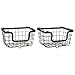 Gourmet Basics by Mikasa General Store Stacking/Nesting Metal Basket, Set of 2, Antique Black