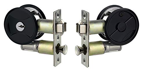 Keyed Pocket Door Lock CL4ENTR Black