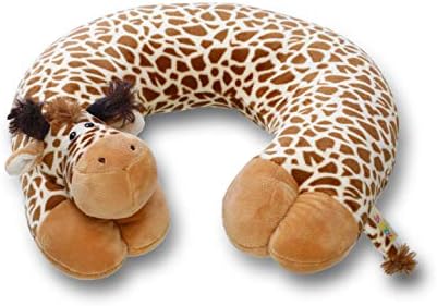 Quirky Perks Supercomfy Giraffe U Shaped Foam Soft Cushions Neck Rest Pillow for Travel, Car, Train, Flight, Bus - (Brown)