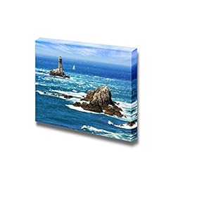 Canvas Prints Wall Art - Beautiful Scenery/Seascape Lighthouse on Cape Sizun, Pointe Du Raz Brittany, France | Modern Wall Decor/Home Decoration Stretched Gallery Canvas- 12" x 18"