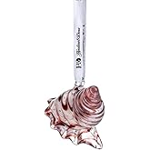2'' Conch Seashell Hanging Ornaments for Christmas Tree Blown Glass Conch Ornament Art Glass Beach Coastal Decor for Sea Animal Lovers