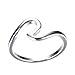 Rongxing 925 sterling silver Wave geometry chic ring,Professional for female friends ready to give their own gifts Size 8