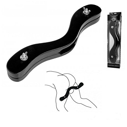 Get him by the Balls! Master-Series-Enforcer-Black-Adjustable-Wooden-Best Humbler-Curved. Screws Tight