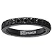 3MM Ladies Black Titanium Eternity Engagement Band, Wedding Ring with Black Pave Set Cubic Zirconia