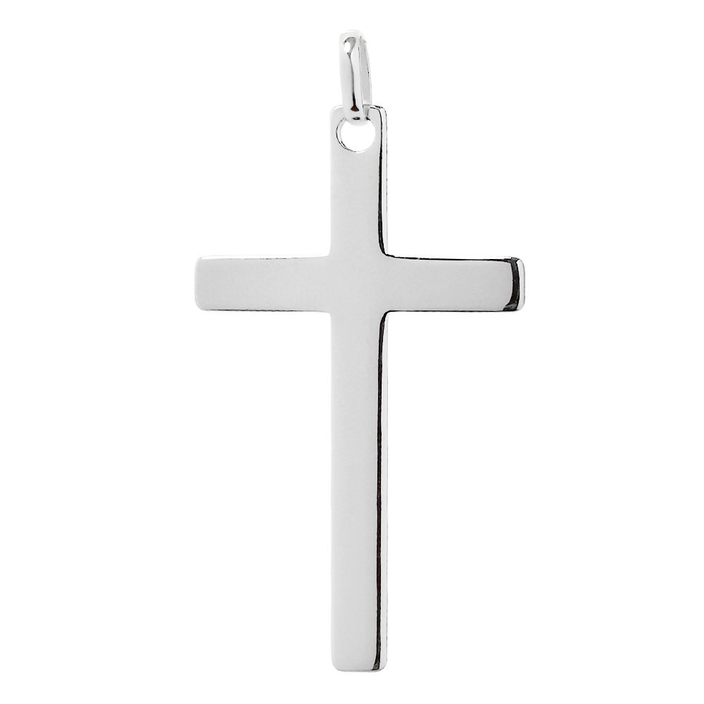 NKlaus Rhodium Plated 925 Sterling Silver Crucifix Cross Pendant Orthodox Communion Confirmation 6369 Baptism