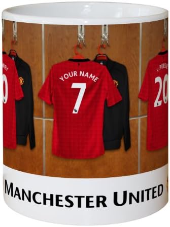 Personalized Man Utd FC Mug Your Name and Shirt No In The Dressing Room - Soccer Gifts