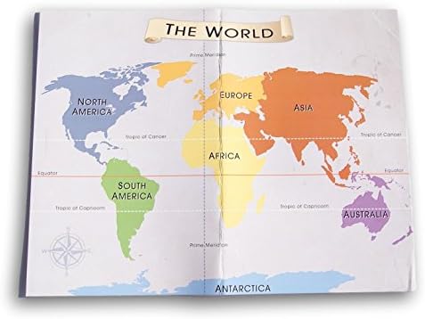 Educational Classroom Learning Chart - The World - 22x17 Inches - Folded