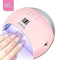 48W Gel Nail Light, CHIMOCEE UV Led Nail Lamp, Auto Sensor Nail Gel Polish Dryer With 3 Timer Setting, Double Power Button, Painless Professional Gel Nail Light for All Gel Polish