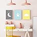 3x baby nursery decor wall prints - set 3 baby designs - moon, cloud, star, nursery art, nursery decor, baby kids room, wall art, 8x12, unframed
