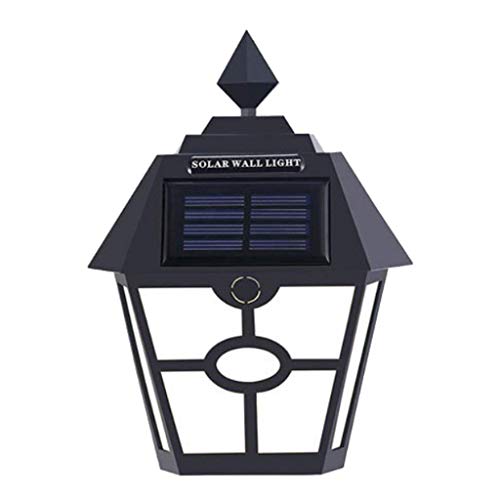 Juner LED Solar Wall Lights Wireless Waterproof Sensor Outdoor Light for Patio, Deck, Yard, with Activated Auto On/Off Wall Light (Black)