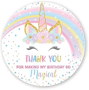 thank you for coming to my party unicorn stickers