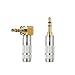 Timibis 2Pcs 3 Pole 3.5mm Barss Stereo Audio Plug Jack Connector Male Headphone Jack Soldering Spring Silver