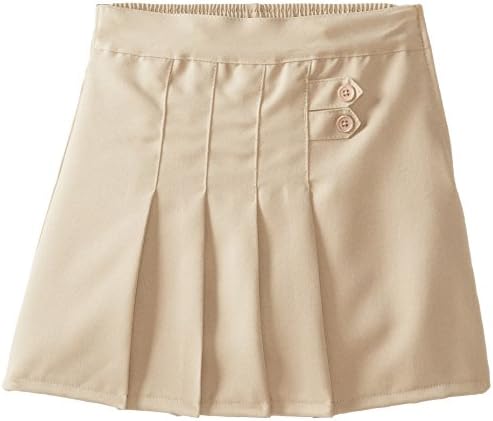 (4717) Genuine School Uniforms Girls 2 Tab Pleated Scooter Skort (Sizes 4-16) in Khaki Size: 14