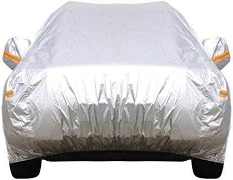 Cawanerl Portable Car Cover All Weather Sun Rain Snow Frost Resistant Dust Water Proof Multi-function with Lock and Zipper