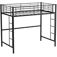 Your Zone Metal Loft Twin Bed by SuperIndoor (Single, Black) (Twin, Black)