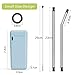 Collapsible Straw Reusable Stainless Steel, Folding Drinking Straws Keychain Foldable Final Premium Food-grade Portable Set with Hard Case Holder Cleaning Brush for Travel, Household, Outdoor-Blue