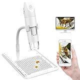 Microscopio Digital WiFi, HALOVIE Microscopio Digital Inalámbrico 50x -1000x Aum