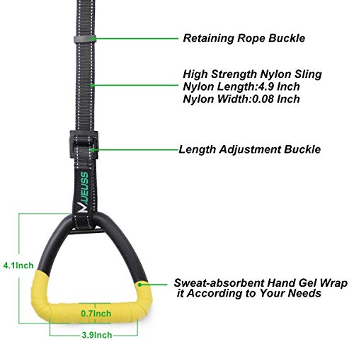 MUEUSS Gymnastic Rings, Smooth Rings with Adjustable Straps, Fitness Rings, Exercise Rings, Heavy Duty Gym Equipment for Training Workout, Strength Training, Gymnastics, Olympic, Pull-Up (Small2)