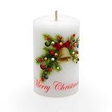 Christmas Candles by Sam & Wishbone. Home Decorations Luxury Pillar Candle. Our Candles Will Make Your Holidays Merry and Bright. (Bell)