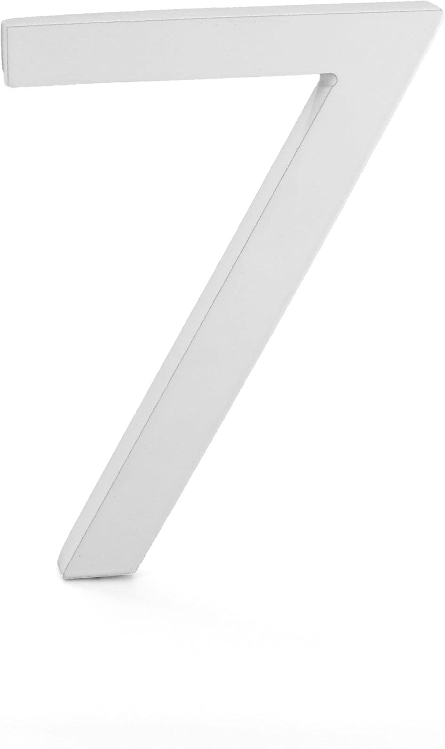 Address Signs - Montague Metal Products MHN-04-F-WE1-7 Solid Brushed Aluminum Modern Floating Address House Numbers, 4