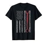 Vintage Distressed Mechanic Shirt: Mechanic USA Flag T-shirt