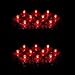 SOKATON Submersible Tea Light Battery Operated Waterproof LED Tealights Underwater Vase Light for Christmas Xmas Holloween Party Wedding Decoration - Pack of 12 - Red
