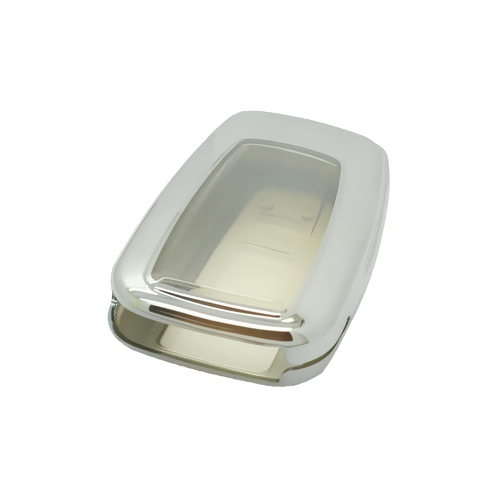 BROVACS Soft TPU Case Shell Cover Protector Holder Compatible with TOYOTA Camry Corolla Avalon C-HR Prius RAV4 Smart Remote Key Fob 2 3 4 Button SV9410 Silver