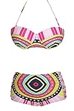 O&W Sweet Lolly Print Push Up High Waited Bikinis
