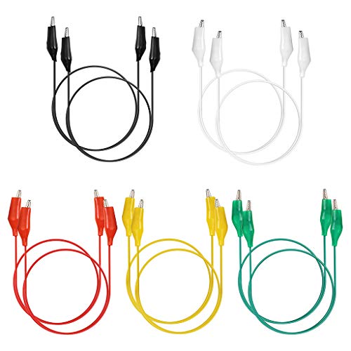 Sumnacon 10 Pcs Insulated Alligator Clip Test Leads Set - 5 Colors 3A Double-Ended Alligator Clip Test Leads Wire with Insulators Clips for Electronic, Component, Automobile Testing Connecting - Thumbnail 5