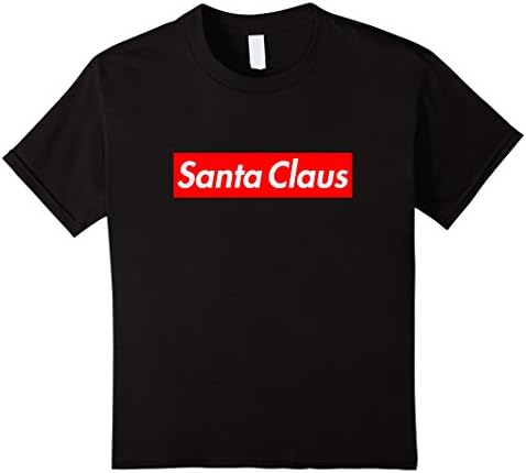 Kids Santa Claus - Christmas Holiday Box Logo T-Shirt 10 Black