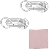 DELORIGIN 2pcs 925 Sterling Silver Spring Gate Rings Oval Spring Clasps with Brass Jump Ring and Fabric Silver Polishing Cloth Bracelet Extender Jewelry Clasps Converter for Jewelry Making Necklaces