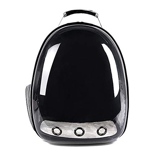 Hothuimin Breathable Pet Travel Carrier Backpack, Space Capsule Bubble Design with Multiple Air Holes for Cats, Dogs & Small Animals, Lightweight, Waterproof (Black)