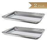 Set 2 - TrueCraftware 18 Gauge Aluminium Commercial Baker's 1/4 Size - Quarter Size - Baking Trays - Sheets - Pans 9.5
