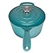 Zelancio 2 Quart Cast Iron Enamel Sauce Pan Pot Covered Sauce Pot (Aqua Blue)
