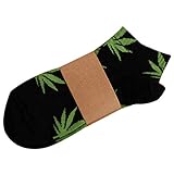 Men's Socks Weed Socks For Men Women Cotton Sports Short Fashion Male 3D Sock Black&Green